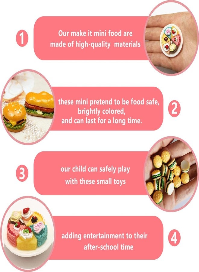 Plexaris ٥٠ قطعة من الألعاب المصغرة، زجاجات طعام ومشروبات مزينة بالراتنج، ألعاب مصغرة لطيفة على شكل خليط كيك، ألعاب مصغرة لتزيين منزل مصغر، هدايا مصغرة للأطفال (عشوائية) - Image 3